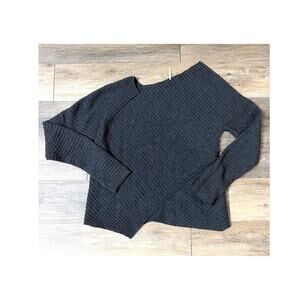 Free People Love & Harmony Asymmetrical Sweater Charcoal Gray Size L